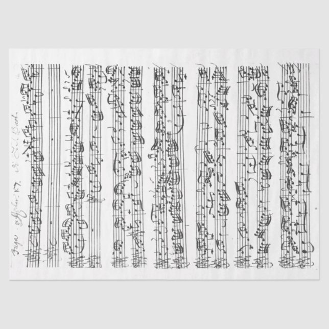 Papier Mousseline 1700 Composition de la fugue musicale manuscrite a (Recto)