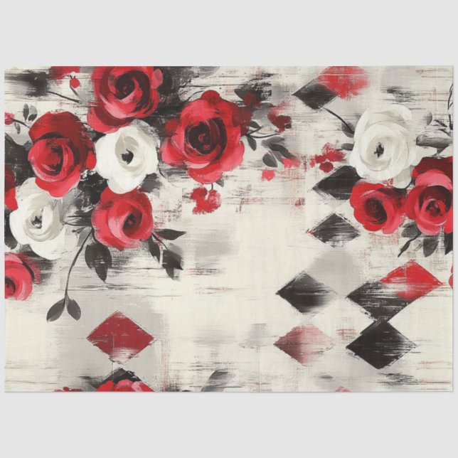 Papier Mousseline 1850-Fond saignant Harlequin (Recto)