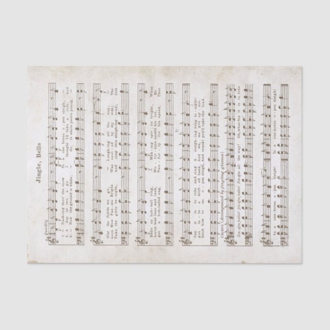 Papier Mousseline 1850 Jingle, cloches ! Papier de tissus et découpa (Recto)