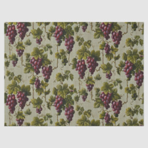 Papier Mousseline 1900 Raisins Vintages Fruits Botanique