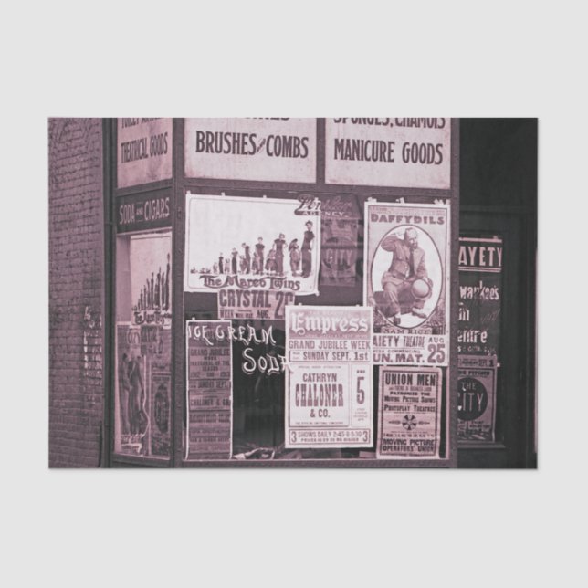 Papier Mousseline 1912 Fenêtre du magasin Vaudeville Manucure Pro-Un (Recto)