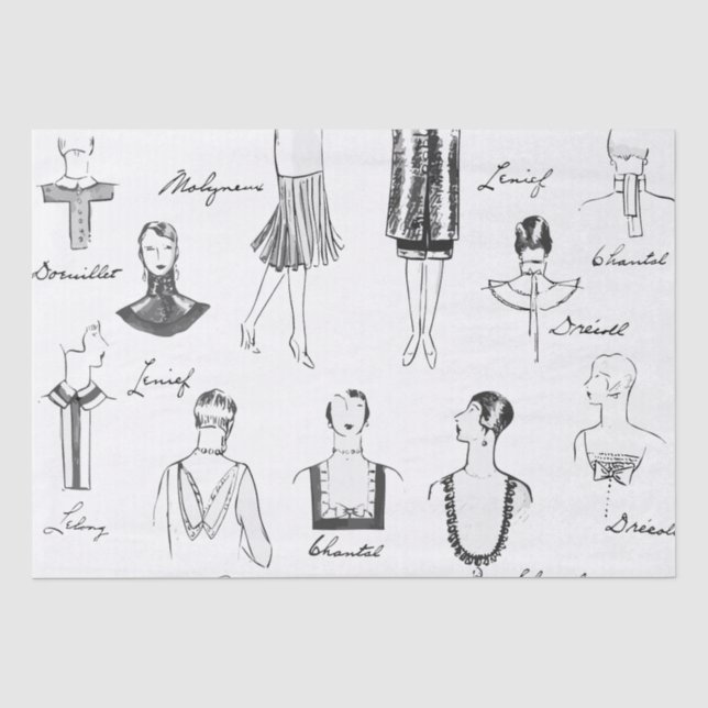 Papier Mousseline 1925 French Fashions Tissue Paper c. 2 (Recto)