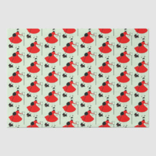 Papier Mousseline 1950 Dame de Noël Vintage avec la serviette d'enve