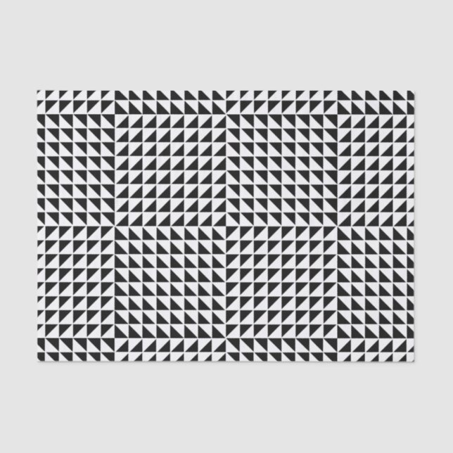 Papier Mousseline #1 Illusion optique du Motif triangle noir et blan (Recto)