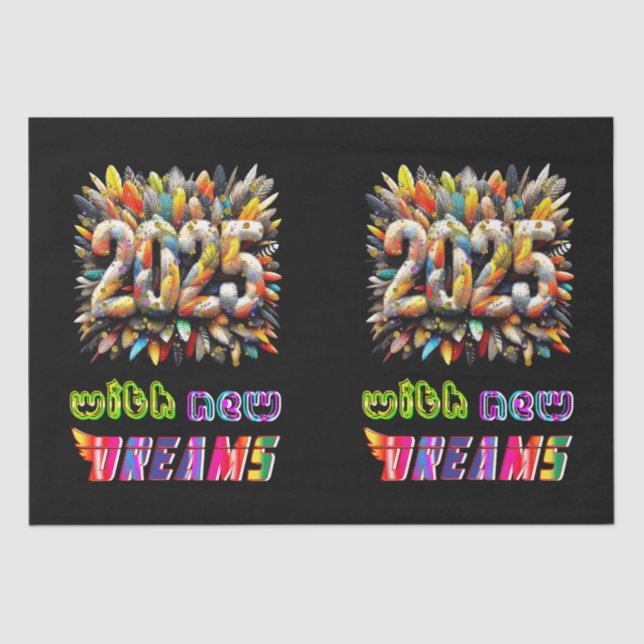 Papier Mousseline 2025 Avec De Nouveaux Rêves (Recto)