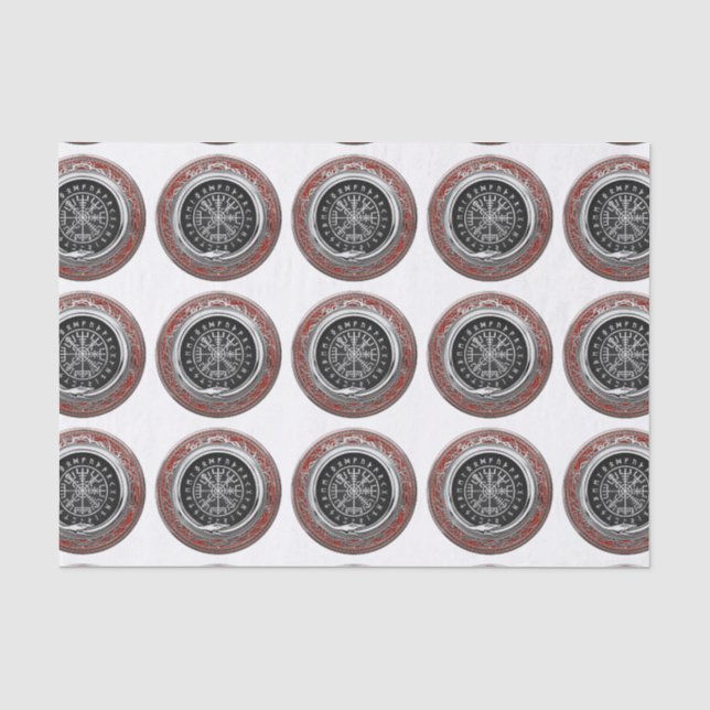 Papier Mousseline [220] Vegvisir - Viking Silver Magic Runic Compass (Recto)
