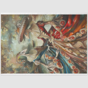 Papier Mousseline 2 Alligators Renaissance Era Découpage