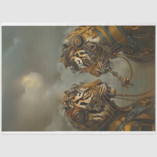 Papier Mousseline 2 Découpage des tigres mécaniques