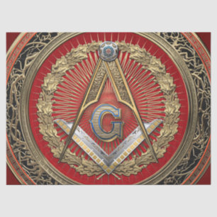 Papier Mousseline [300] Master Mason - Carré Or & Compas