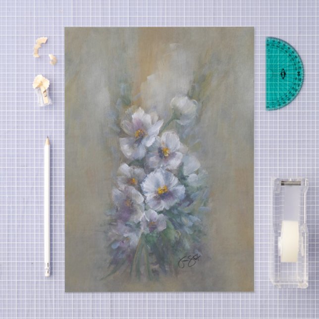 Papier Mousseline 318 Violet blanc (Artisanat)