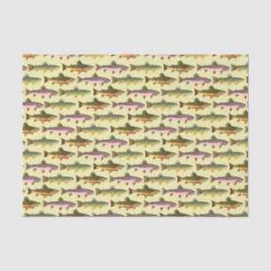 Papier Mousseline 3 Belles truites - Brook, Arc-en-ciel, Brown