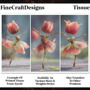 Papier Mousseline 3 danseuses de fleurs Shabby Chic, Rose DJ6L décou