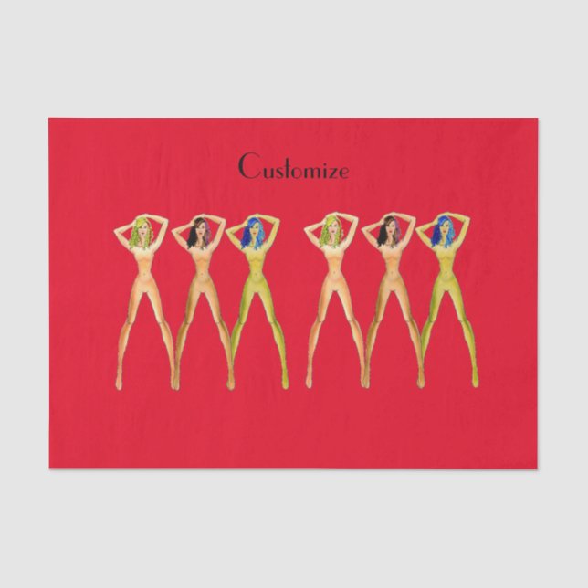 Papier Mousseline 3 femmes à long pattes debout Thunder_Cove (Recto)