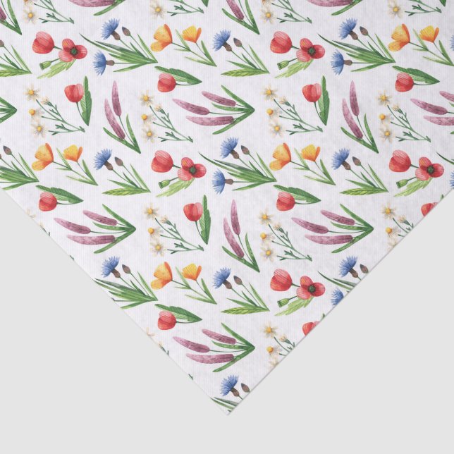 Papier Mousseline 3 Ps | Aquarelle Néerlandais Fleurs sauvages de la (Détail)