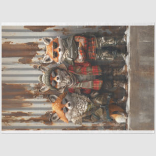 Papier Mousseline 3 Red Fox Urban Frontier Boys Decoupage