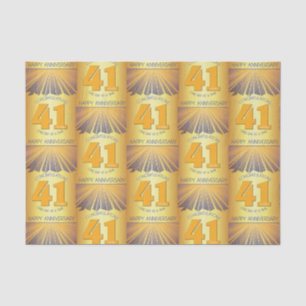 Papier Mousseline 41 ans Mouchoir de 12 étapes d'anniversaire Gold