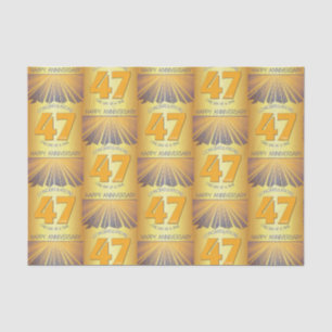 Papier Mousseline 47 ans   Mouchoir de 12 étapes d'anniversaire Gold