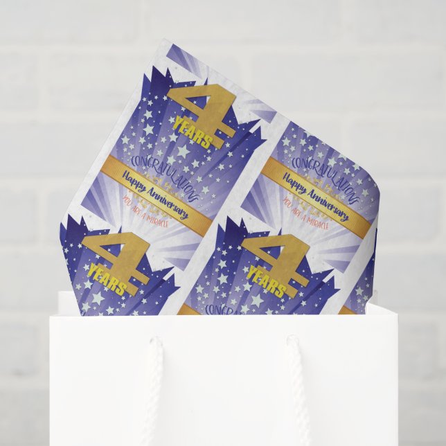 Papier Mousseline 4 Anniversaire Sober Numéros Gras (Sac cadeau)