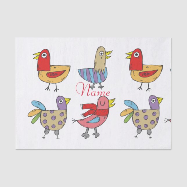 Papier Mousseline 4 Oiseaux amusants Thunder_Cove (Recto)