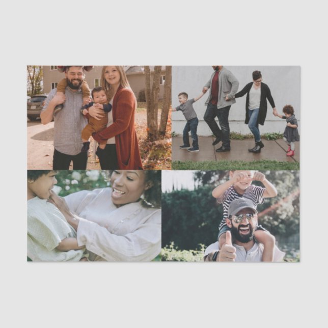 Papier Mousseline 4 Photo Collage personnalisé personnalisé (Recto)