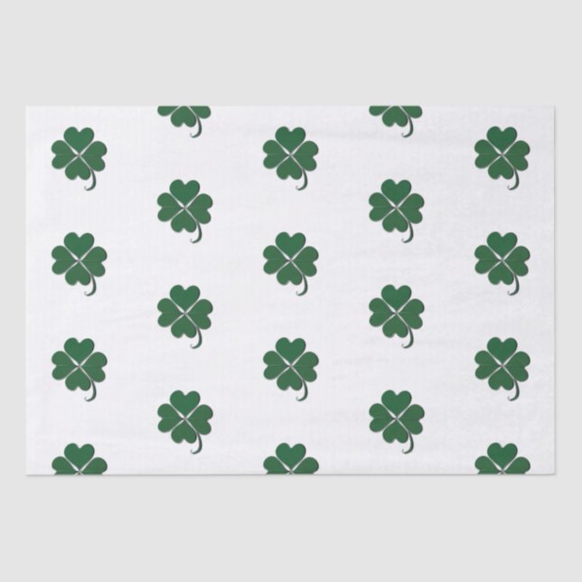 Papier Mousseline 4 Shamrock irlandais de trèfle à feuilles (Recto)