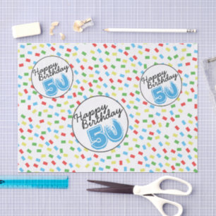 Papier Mousseline 50e anniversaire Festive Colorful Tissue Paper