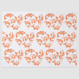Papier Mousseline 5 poissons Koi Karp couleurs DIY Orange