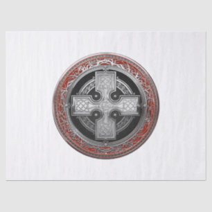 Papier Mousseline [600] Ancienne Croix de noeud d'argent sacré celti