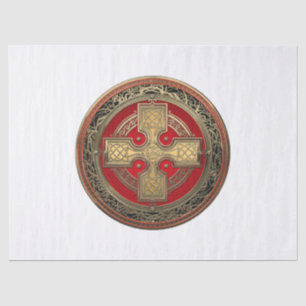 Papier Mousseline [600] Ancienne Croix du noeud d'or sacré celtique