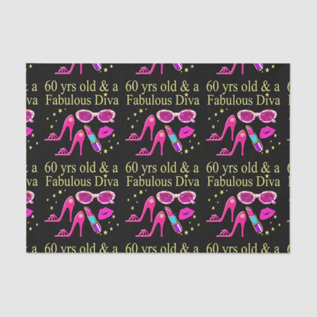 PAPIER MOUSSELINE 60E ANNIVERSAIRE DAZZLING DIVA DESIGN (Recto)