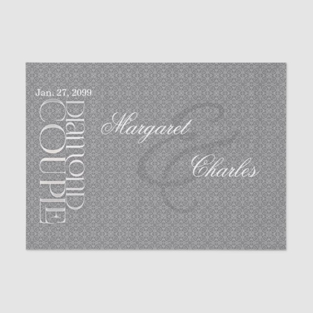 Papier Mousseline 60e anniversaire du Mariage Diamond | Tissu person (Recto)