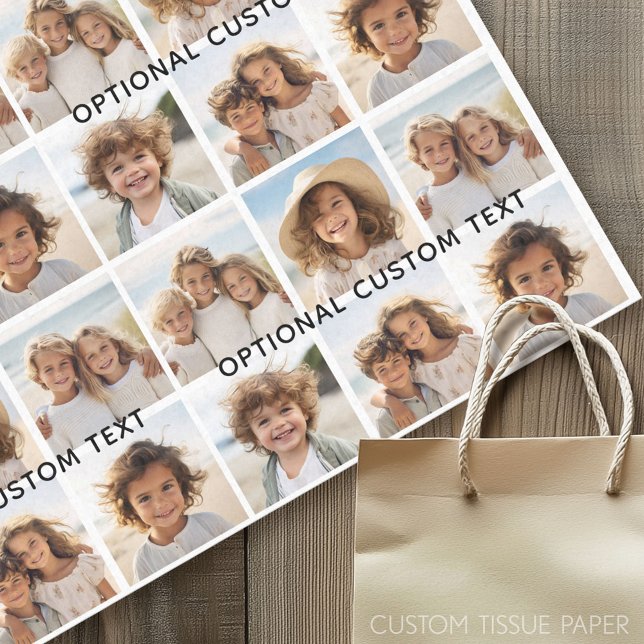 Papier Mousseline 6 Collage de photos Texte facultatif — CAN Edit Co (Custom Photo Tissue Paper)