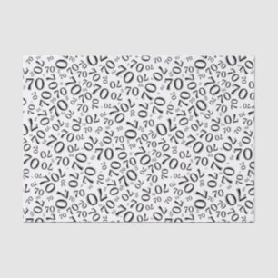 Papier Mousseline 70e anniversaire Cool Numéro Motif noir et blanc