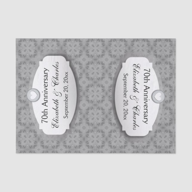 Papier Mousseline 70e anniversaire du Mariage Platinum Z03 (Recto)