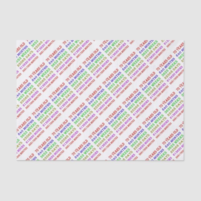 Papier Mousseline 70e anniversaire Jalons (Recto)