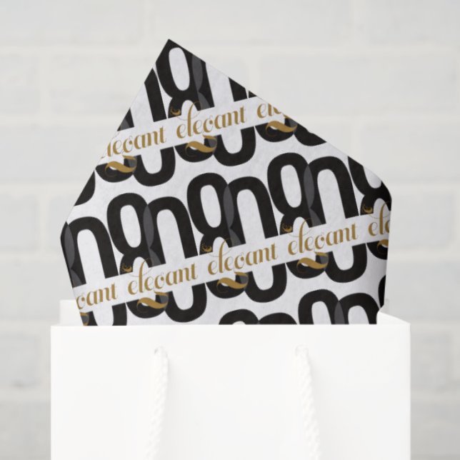 Papier Mousseline 80 et élégant 80e anniversaire Black Gold (Sac cadeau)