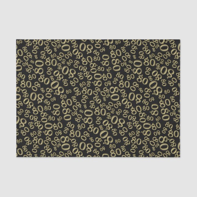 Papier Mousseline 80e Motif de nombre aléatoire Gold/Black Party (Recto)