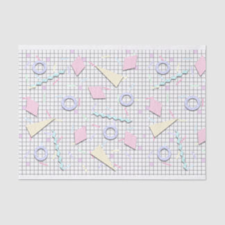 Papier Mousseline 80s Candy Pastel Geo Imprimer Papier Tissu