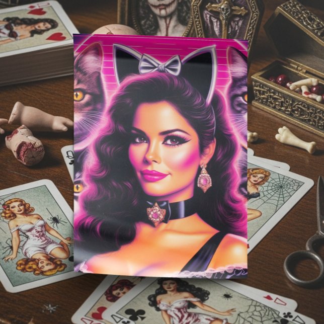 Papier Mousseline 80s Retrowave Cat Woman (Créateur téléchargé)