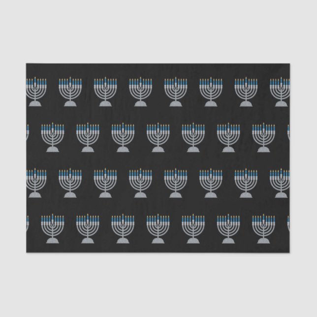 Papier Mousseline 8e nuit de Parties scintillant Hanoukka (Recto)