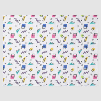 Papier Mousseline 90s Vibe Simple Shapes & Outlines Tissu Paper