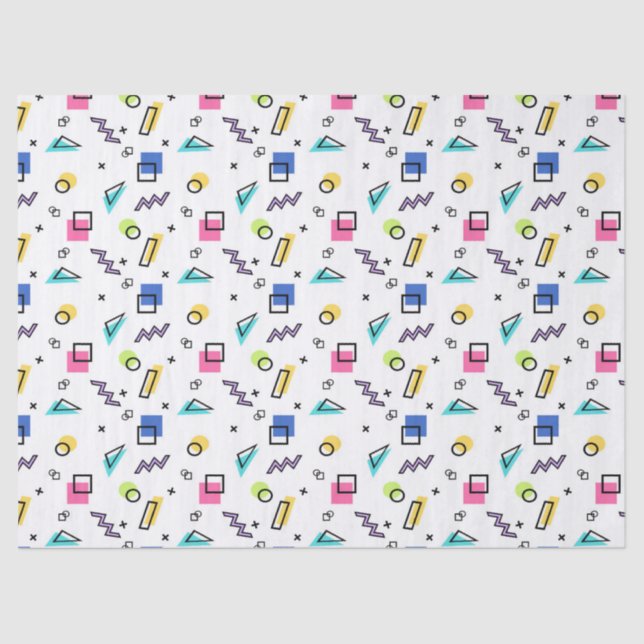 Papier Mousseline 90s Vibe Simple Shapes & Outlines Tissu Paper (Recto)