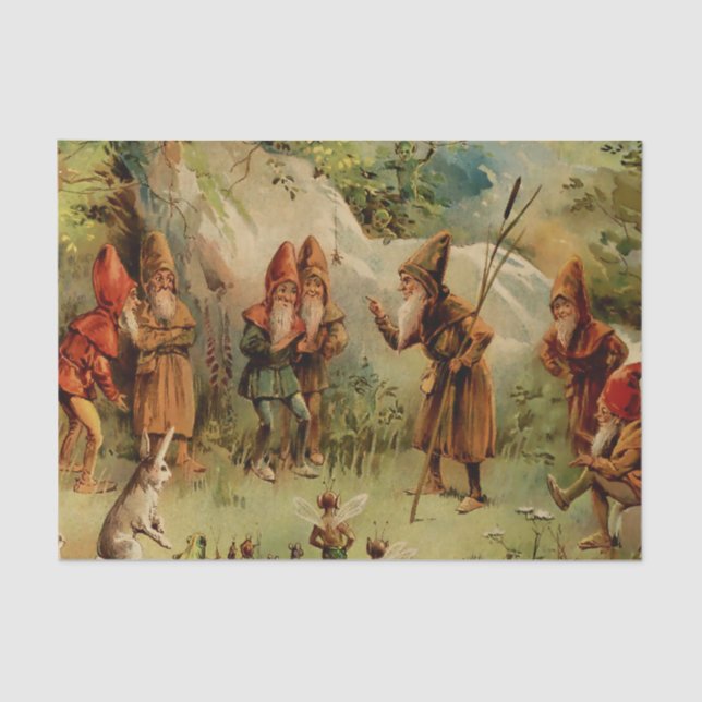 Papier Mousseline "A Council of Gnomes" par E S Hardy (Recto)