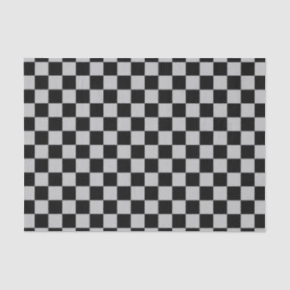 Papier Mousseline à damiers argent et noir