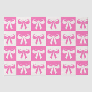 Papier Mousseline à damiers Coquette Girl Rose Bows Motif