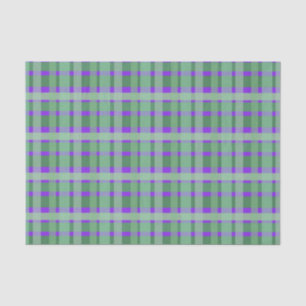 Papier Mousseline à damiers Plaid Tartan Green Stripes Sur Violet