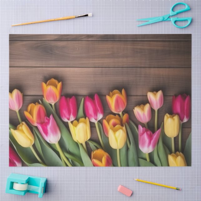 Papier Mousseline A Wood and Tulip Series Design #5 (Artisanat)