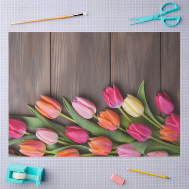 Papier Mousseline A Wood and Tulip Series Design #6 (Artisanat)