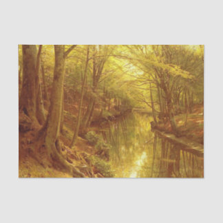Papier Mousseline A Woodland Stream by Peder Mork Monsted