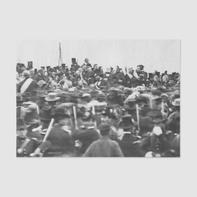 Papier Mousseline Abe Lincoln Gettysburg Adresse : Fin de la guerre  (Recto)